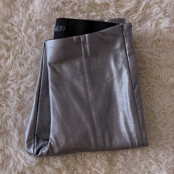 Zara trafaluc metallic leather leggings 💿 - Picture 4 of 16